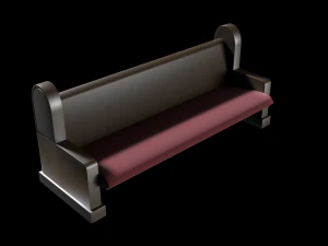 church pew set 3D Model