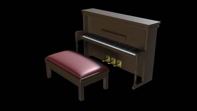 church piano set 3D Model .c4d .max .obj .3ds .fbx .stl .blend 