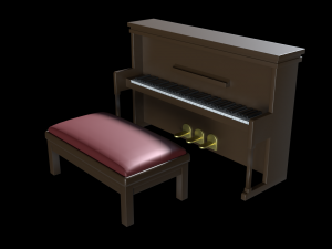 church piano set 3D Model