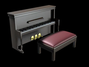 church piano set 3D Model