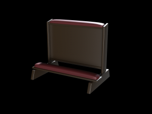 church prayer bench v2 3D Model
