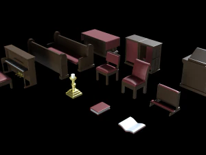 church asset pack v2 3D Model