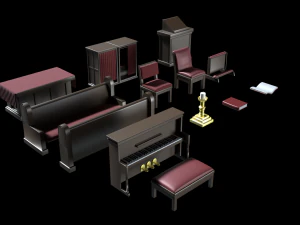 church asset pack v2 3D Model