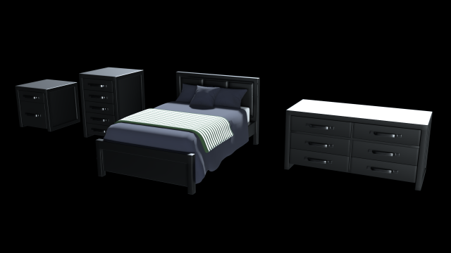 bedroom asset pack 2 Model 3D .c4d .max .obj .3ds .fbx .stl .blend 