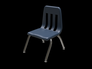 school classroom student chair 2 3D-Modell