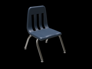 school classroom student chair 2 Model 3D
