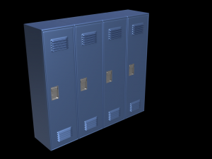 school locker set Model 3D