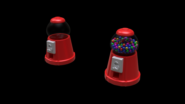 gumball machine filled with gumballs 3D 모델 .c4d .max .obj .3ds .fbx .stl .blend 