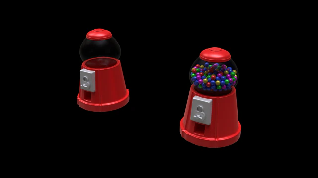 gumball machine filled with gumballs 3D Model .c4d .max .obj .3ds .fbx .stl .blend 