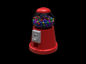 gumball machine filled with gumballs 3D 모델
