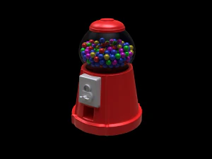 gumball machine filled with gumballs 3D Model