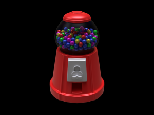 gumball machine filled with gumballs 3D 모델