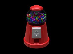 gumball machine filled with gumballs 3D Model