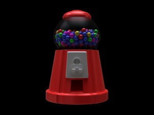 gumball machine filled with gumballs 3D 모델