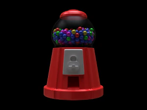 gumball machine filled with gumballs 3D Model