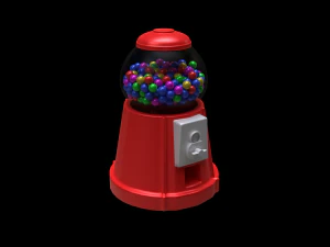 gumball machine filled with gumballs 3D Model