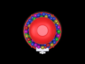 gumball machine filled with gumballs 3D Model