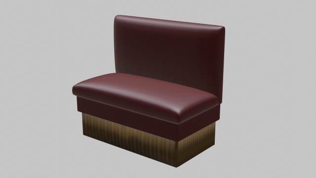 restaurant half booth 3D मॉडल .c4d .max .obj .3ds .fbx .stl .blend 