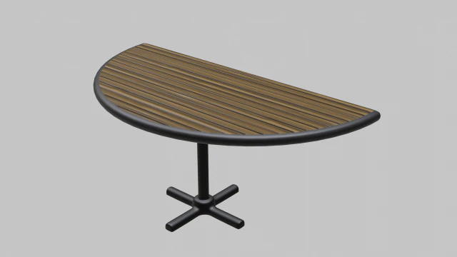 restaurant semi circle table 3D Model .c4d .max .obj .3ds .fbx .stl .blend