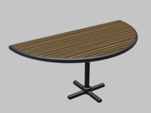 restaurant semi circle table 3D मॉडल