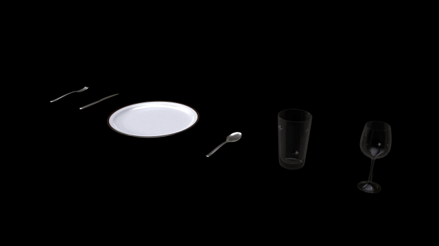 restaurant silverware set 3D मॉडल .c4d .max .obj .3ds .fbx .stl .blend 