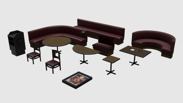 restaurant asset pack 3D मॉडल .c4d .max .obj .3ds .fbx .stl .blend 