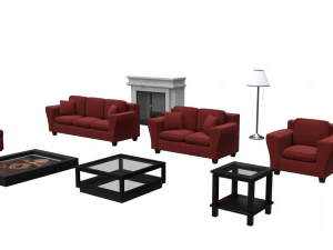 living room asset pack 3D Model