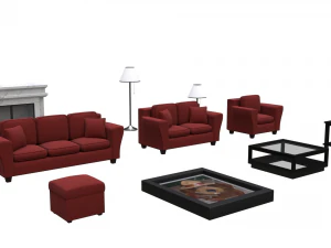 living room asset pack 3D Model