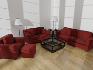 living room asset pack 3D Model