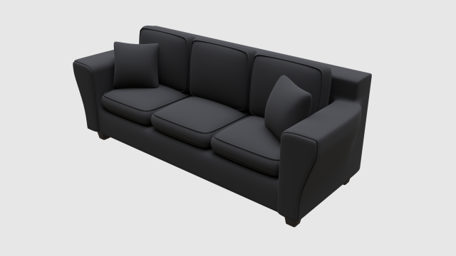 living room three seater sofa 3D Модель .c4d .max .obj .3ds .fbx .stl .blend 