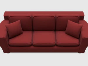 living room three seater sofa 3D Model