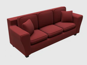 living room three seater sofa 3D Model