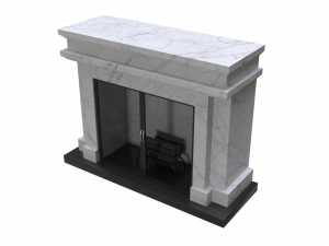 living room fireplace 3D Model