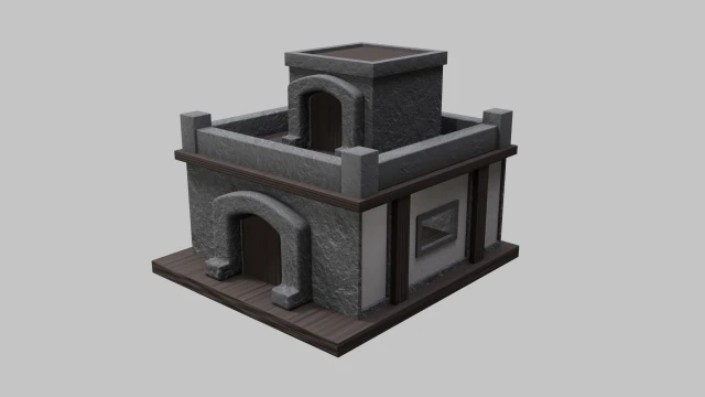 small stone village house 3D Model .c4d .max .obj .3ds .fbx .stl .blend