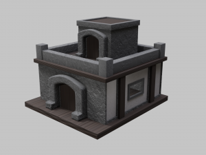 small stone village house Modèle 3D