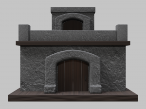 small stone village house Modelo 3D