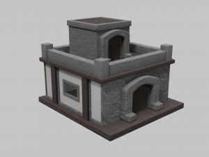 small stone village house Modelo 3D