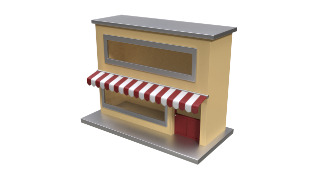 small pop up shop 3D Модель .c4d .max .obj .3ds .fbx .stl .blend 