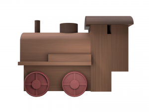 low poly wooden toy train Modello 3D