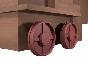 low poly wooden toy train Modello 3D
