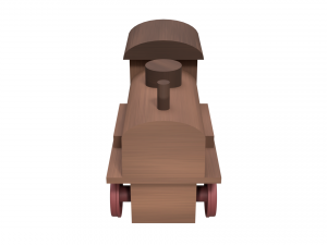 low poly wooden toy train Modello 3D