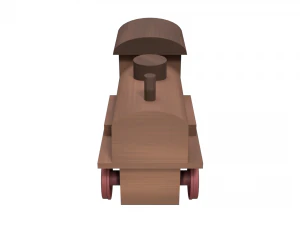 low poly wooden toy train 3D Model