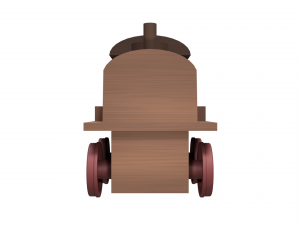 low poly wooden toy train Modello 3D