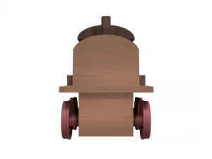 low poly wooden toy train 3D Model