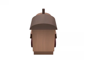 low poly wooden toy train 3D Model