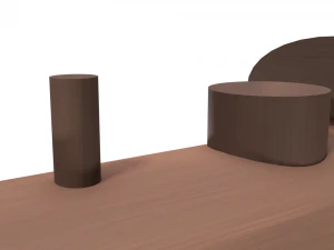 low poly wooden toy train 3D Model