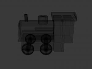 low poly wooden toy train Modello 3D