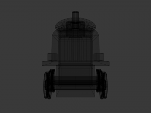 low poly wooden toy train Modello 3D