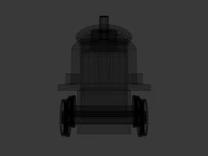 low poly wooden toy train 3D Model