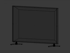 generic low-poly flat screen tv 3D Model